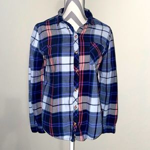 Urban Outfitters BDG | Grey Blue Red Purple Plaid Flannel Shirt Womens Medium